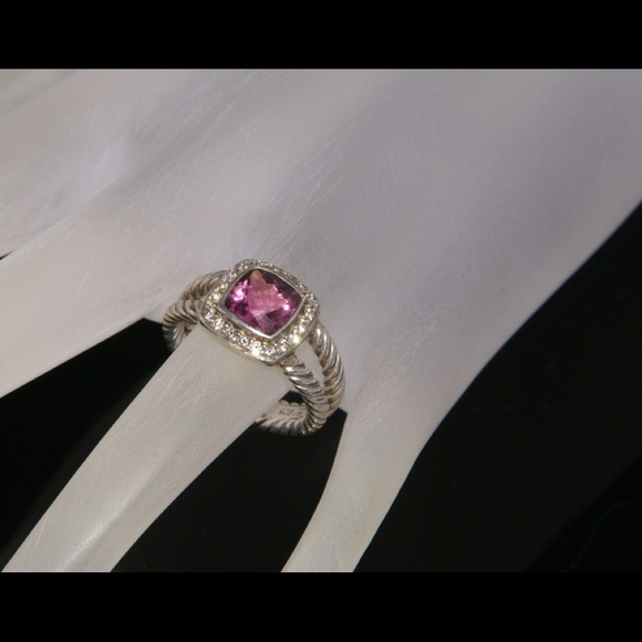 David Yurman Pink Tourmaline Albion Ring Size 7 - Picture 2 of 11